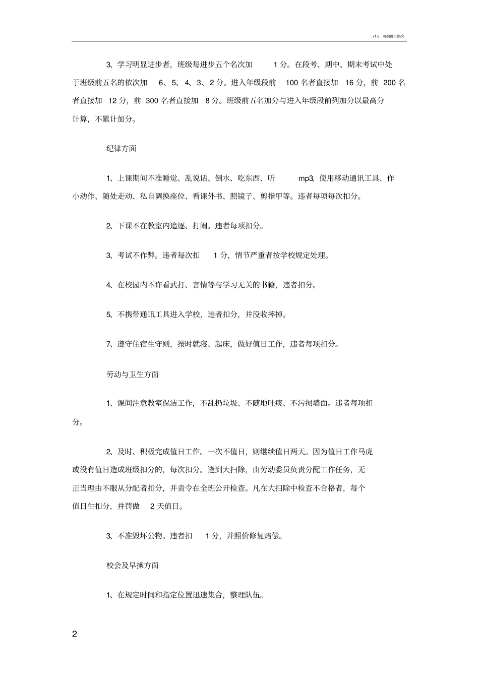 优秀班级管理规章制度_第2页