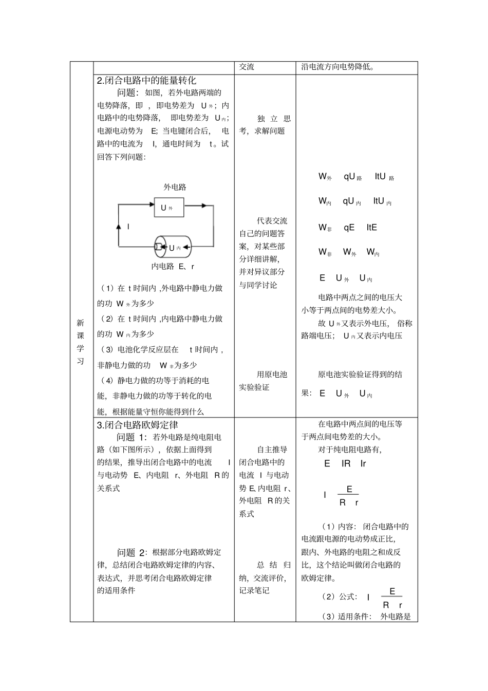 优质课闭合电路欧姆定律教学设计_第3页