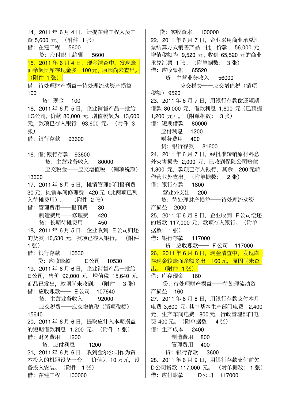 会计分录相关练习题_第2页