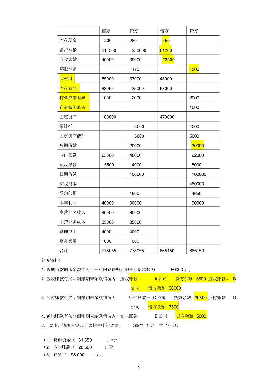 会计基础计算题_第2页