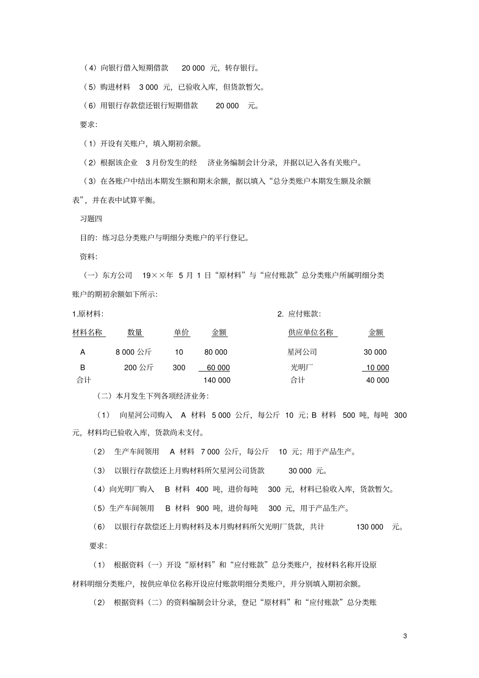 会计学原理习题A_第3页