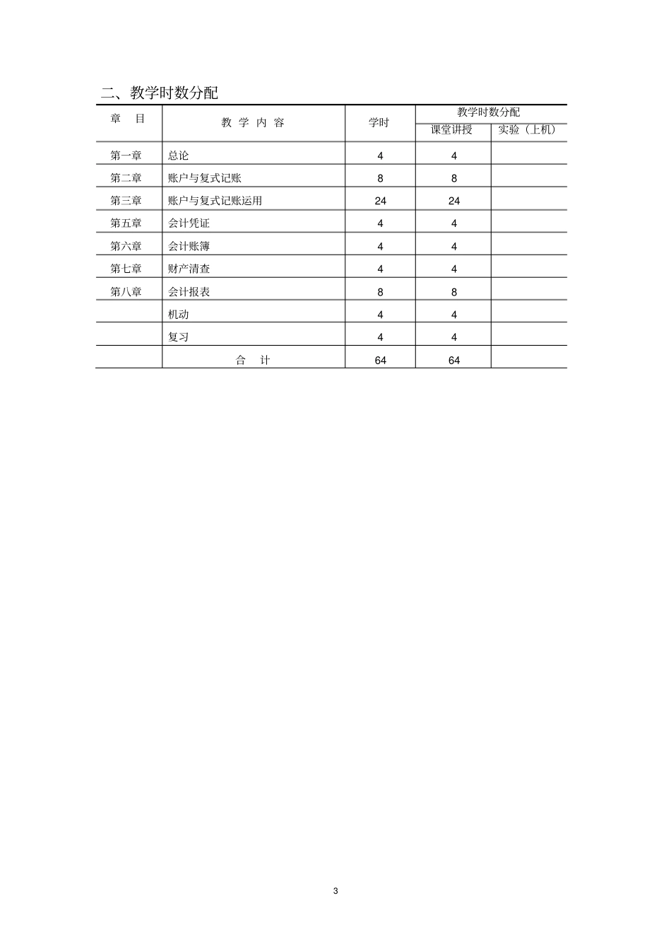 会计学原理课程教学大纲_第3页