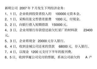 会计实训资料1编制记账凭证