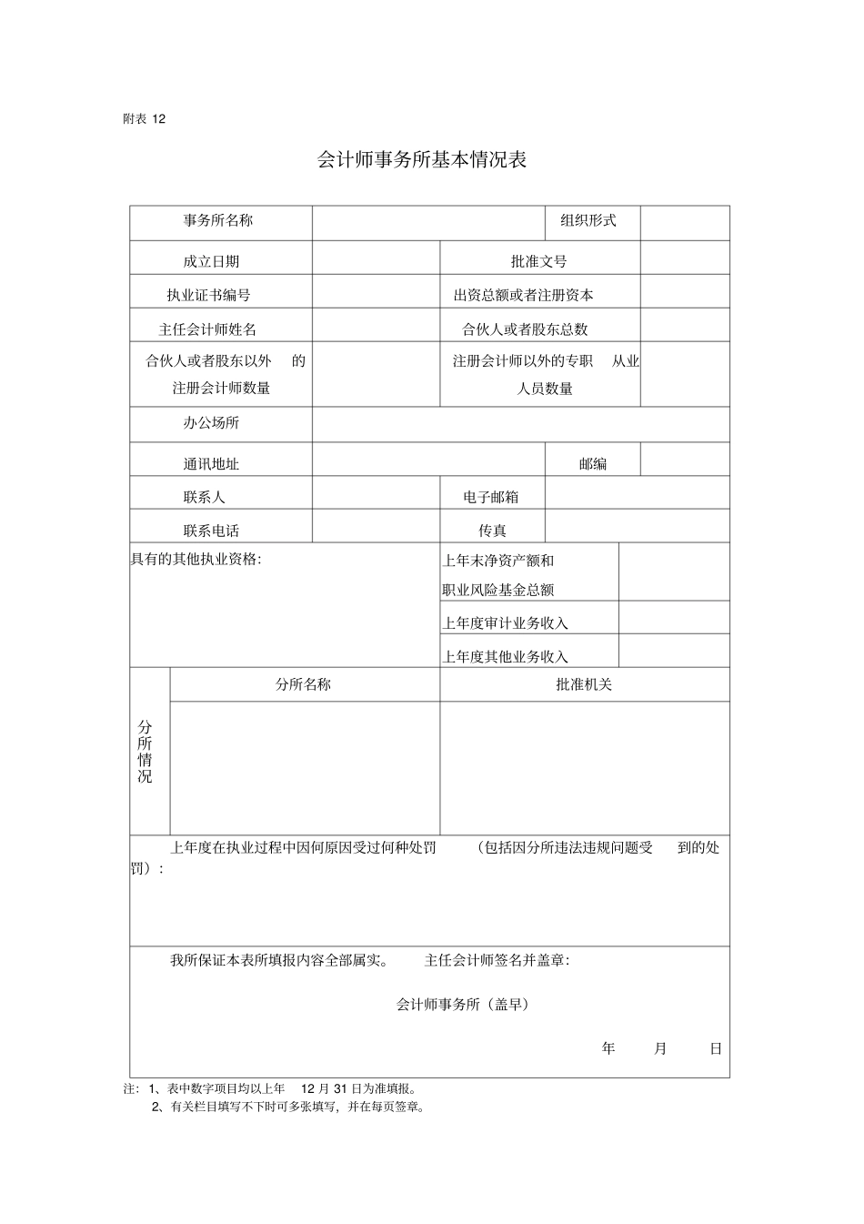 会计师事务所合伙人或者股东情况汇总表_第2页