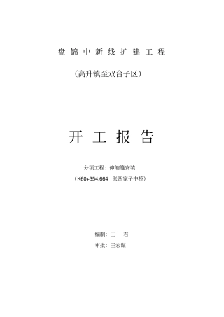 伸缩缝开工报告20196讲解