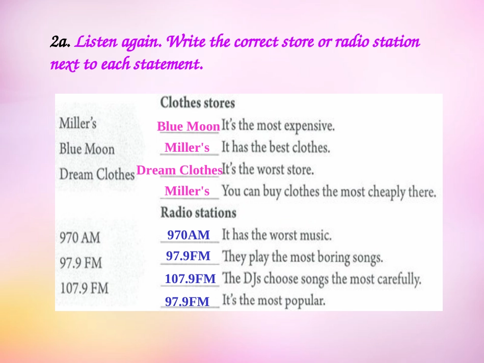 秋八年级英语上册 Unit 4 What s the best movie theater Section A(2a 2d)课件 (新版)人教新目标版 课件_第3页