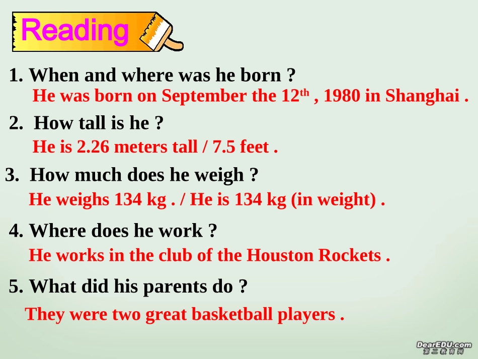 福建地区高一英语Unit8 Sports 新课标 人教版 课件_第3页