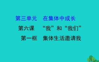 版七年级道德与法治下册 第三单元 在集体中成长 第六课 我和我们 第1框我与集体共成长习题课件 新人教版 课件