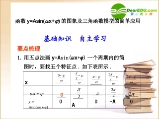 高中数学 函数y=Asin的图象及三角函数模型的简单应用课件 新人教A版 课件