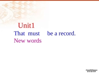 高三Unit1 Words 新课标 人教版 课件