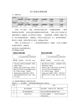 伺服驱动器电子齿轮比