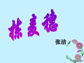 高一语文拣麦穗复习课件 粤教版 必修1 课件