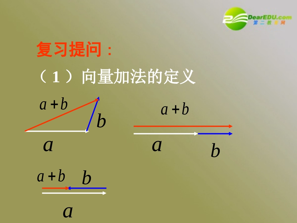 高中数学必修4第二章(平面向量)从速度的倍数到数乘向量 课件_第3页
