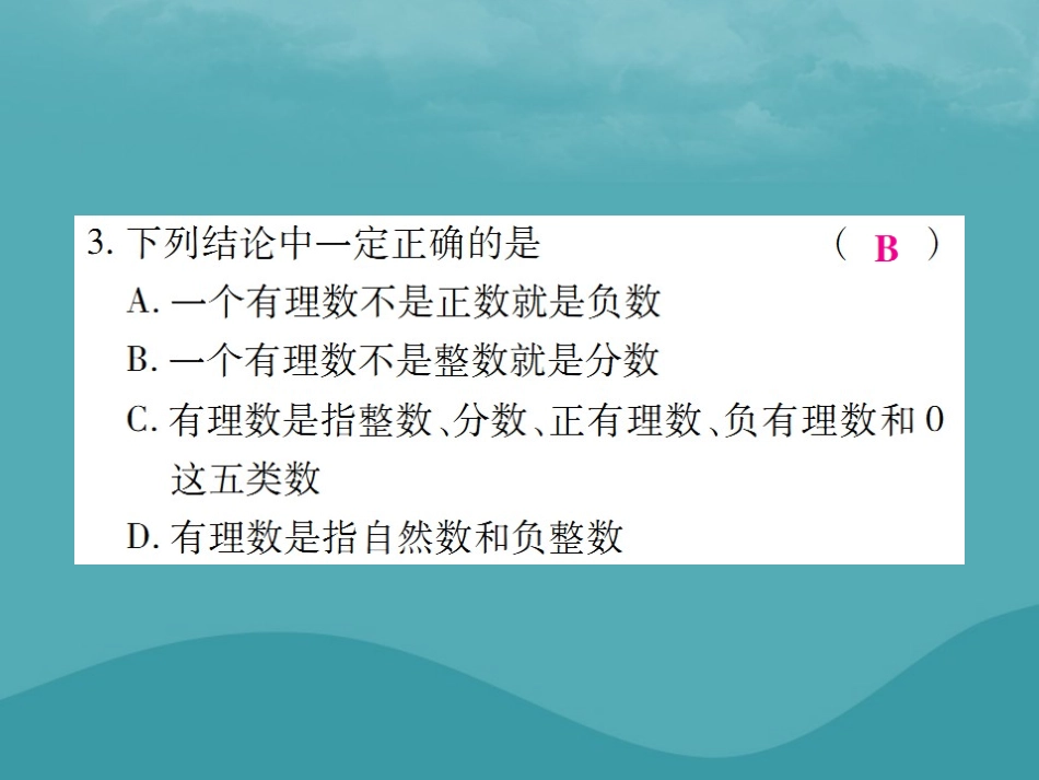 秋七年级数学上册 第一章 有理数 1.2 有理数 1.2.1 有理数练习课件 (新版)新人教版 课件_第3页
