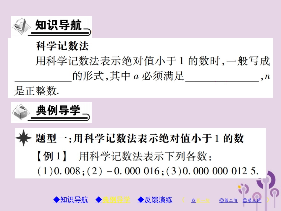 秋八年级数学上册 15(分式)15.2 分式的运算 15.2.3 整数指数幂 第2课时 科学计数法习题课件 (新版)新人教版 课件_第2页