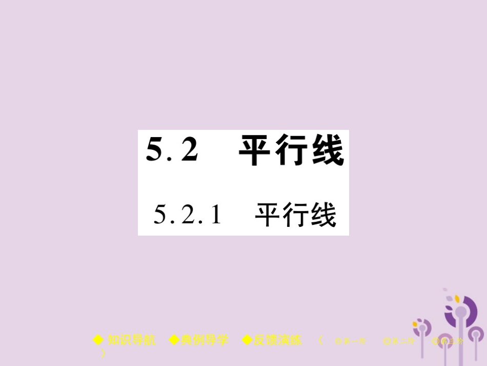 秋七年级数学上册 第5章 相交线与平行线 5.2 平行线 5.2.1 平行线课件 (新版)华东师大版 课件_第1页