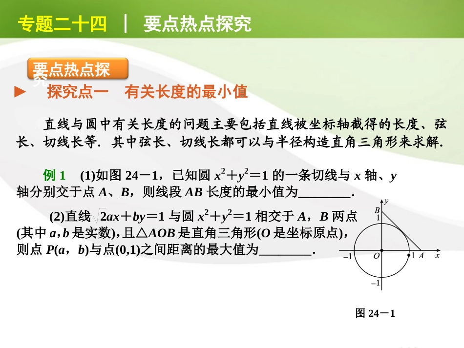 江苏省高考数学二轮复习 专题24 直线与圆的最值问题精品课件_第3页
