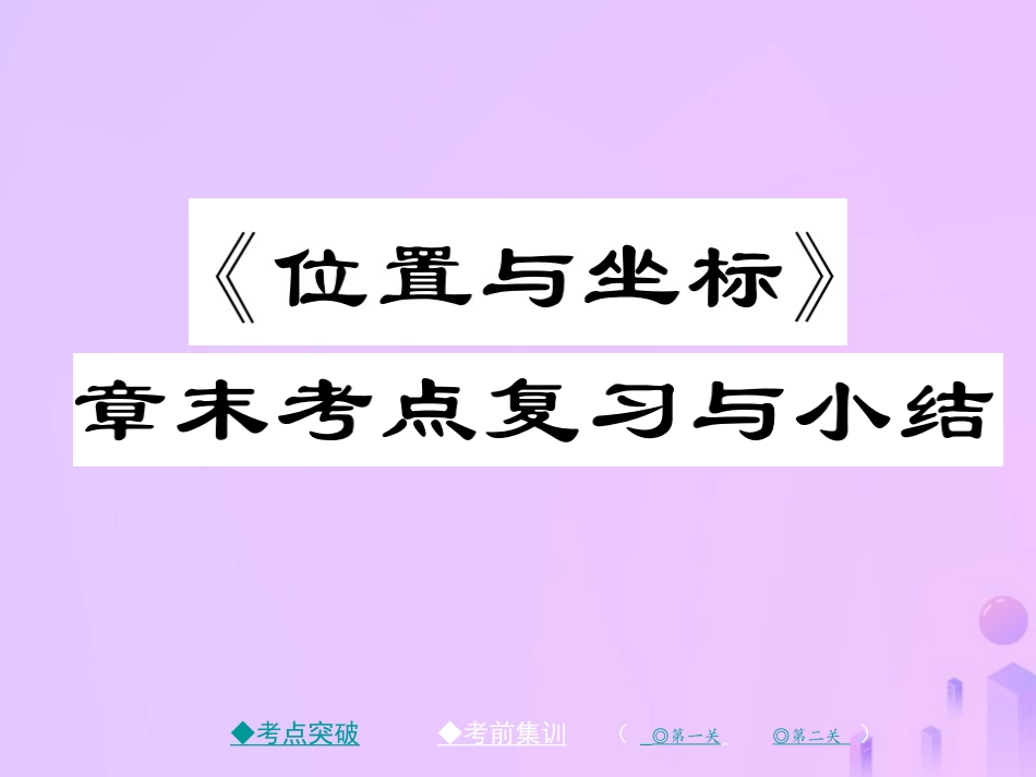 秋八年级数学上册 第三章 位置与坐标章末复习与小结作业课件 (新版)北师大版 课件_第1页