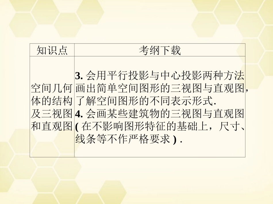 高三数学一轮复习 第七章 第1课时  空间几何体的结构及三视图和直观图课件 文 新人教A版 课件_第3页