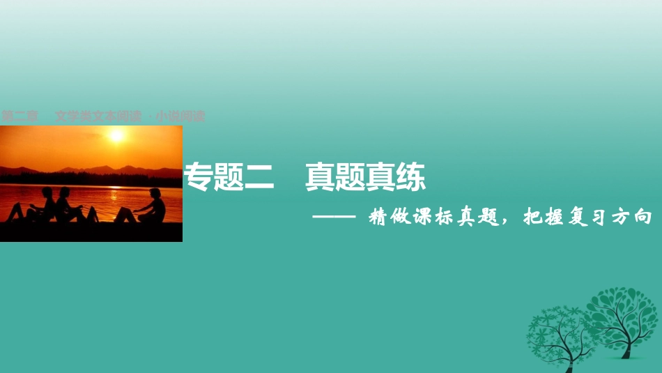 高三语文一轮复习文学类文本阅读小说阅读专题二真题真练课件_第1页