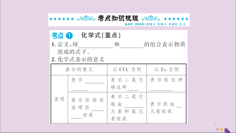 湖北省中考化学一轮复习 第四单元 第8讲 化学式与化合价课件_第2页