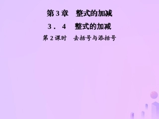 秋七年级数学上册 第3章 整式的加减 3.4 整式的加减 第2课时 去括号与添括号课件 (新版)华东师大版 课件