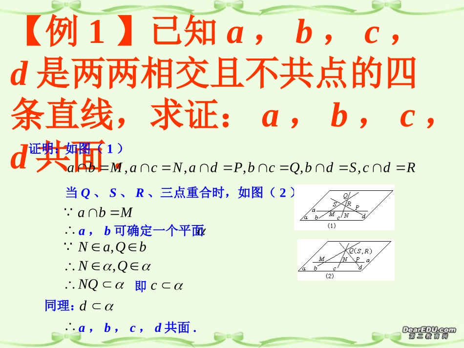 高一数学平面的基本性质练习课课件 苏教版 课件_第2页