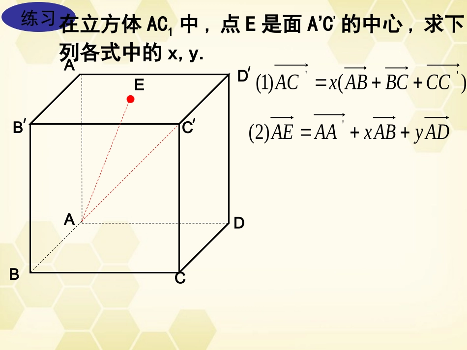 高中数学 312(共线向量与共面向量)课件1 新人教B版选修2-1 课件_第2页