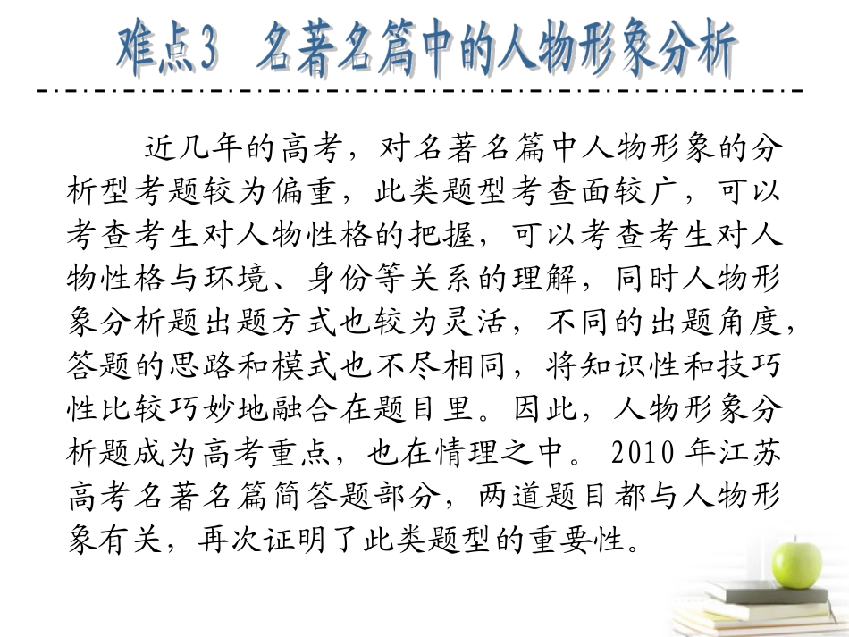 江苏省高考语文二轮总复习专题导练 专题7 难点3 名著名篇中的人物形象分析课件  课件_第2页