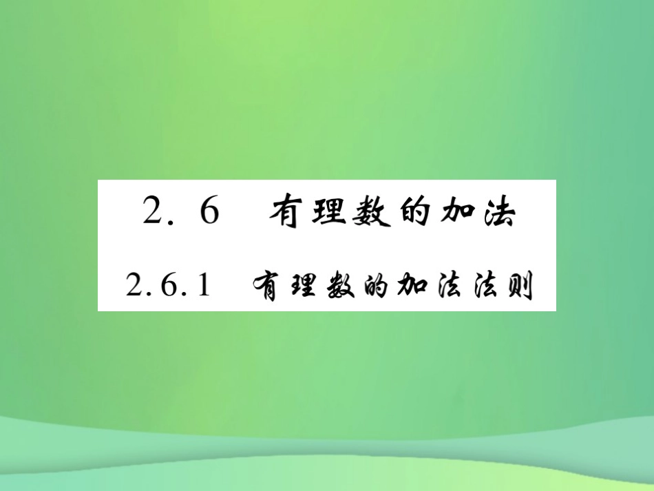 秋七年级数学上册 第2章 有理数 2.6 有理数的加法 2.6.1 有理数的加法法则练习课件 (新版)华东师大版 课件_第1页