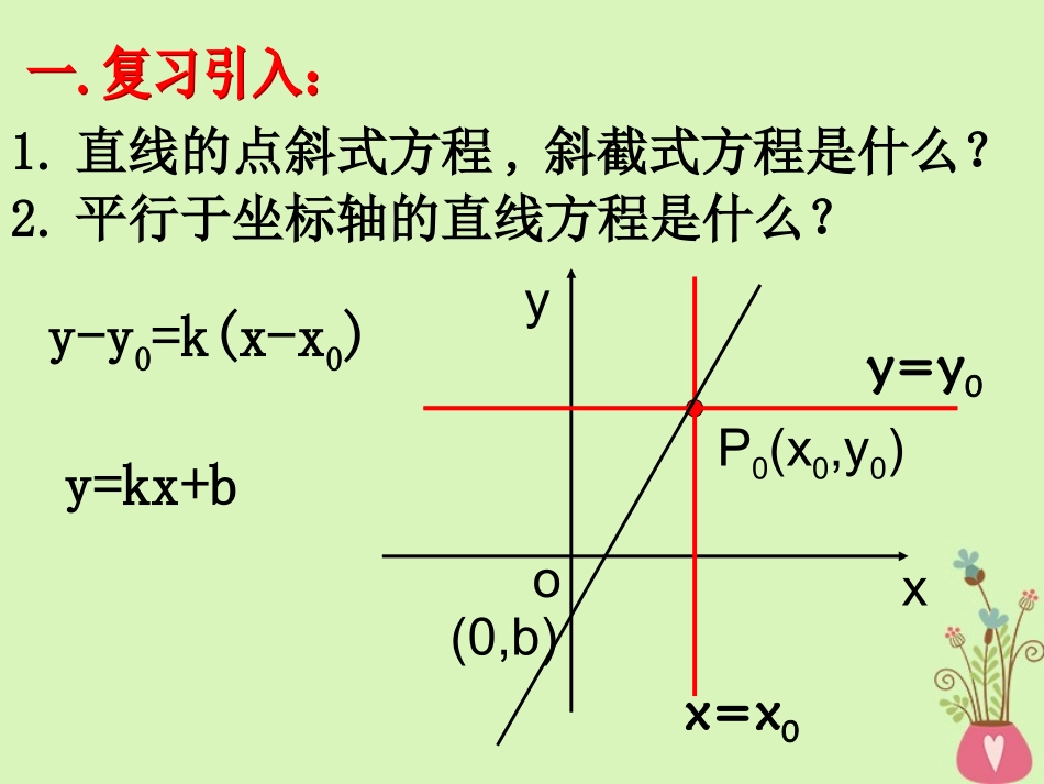 高中数学 第三章 直线与方程 3.2.3 直线的一般式方程课件 新人教A版必修2 课件_第2页