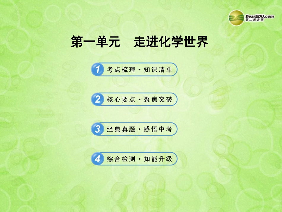 版中考化学 第一单元 走进化学世界(含中考示例)课件 新人教版 课件_第1页