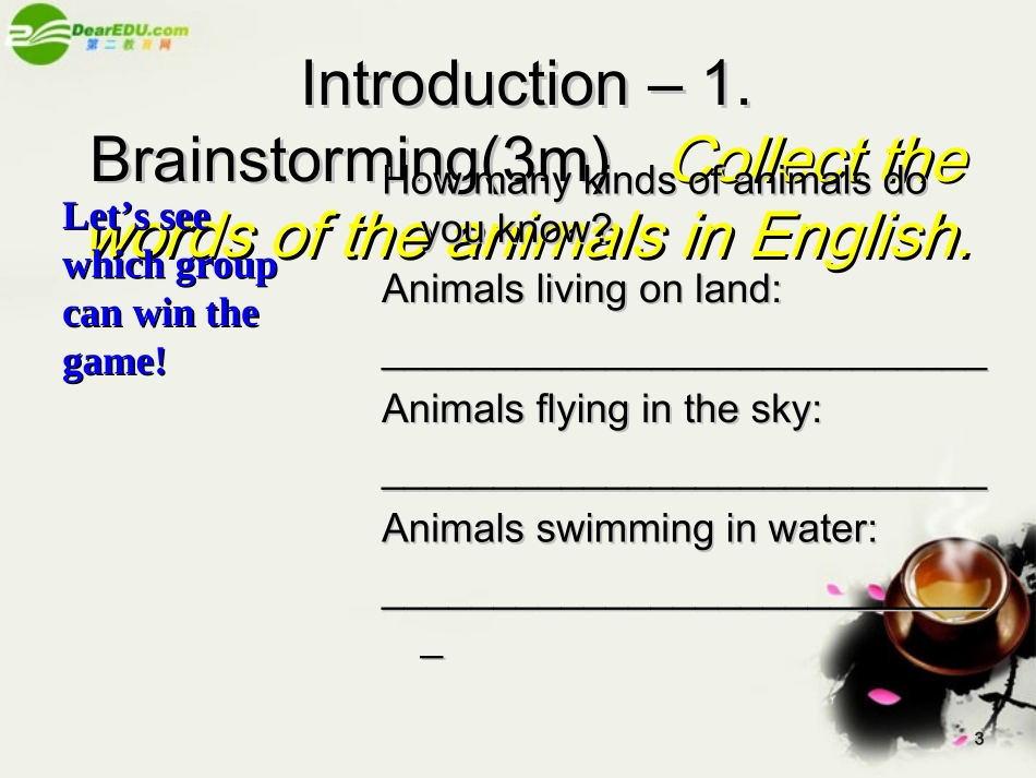 高中英语 Module6(Animals in Danger)Introduction and Reading课件4 外研版必修5 课件_第3页