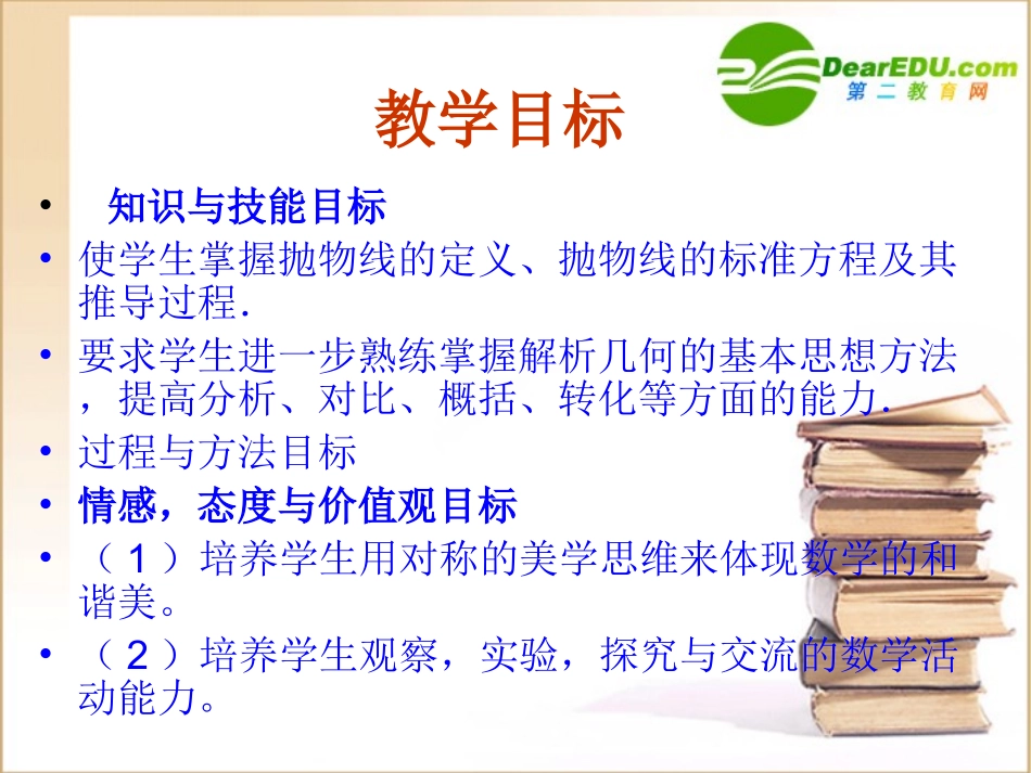 高中数学 231(抛物线及标准方程)课件 新人教A版选修1-1 课件_第2页