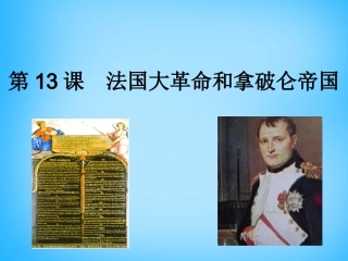 湖南省长沙市长郡雨花外国语学校九年级历史上册 第13课 法国大革命和拿破仑帝国课件 新人教版 课件