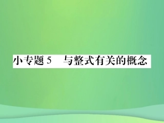 秋七年级数学上册 小专卷5 与整式有关的概念课件 (新版)华东师大版 课件