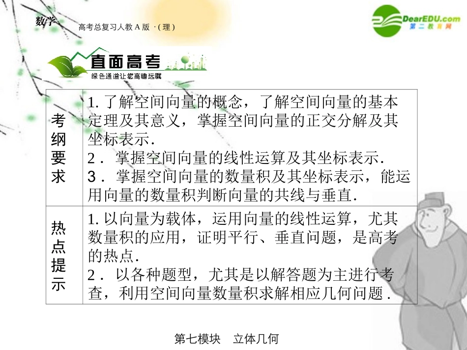 高三数学 第七模块 第6节空间向量及其运算课件 新人教A版 课件_第2页