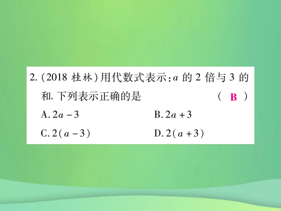秋七年级数学上册 第三章 整式及其加减 3.2 代数式(第1课时)练习课件 (新版)北师大版 课件_第3页
