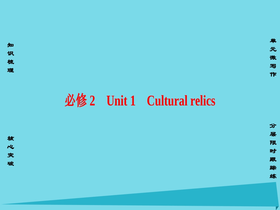版高考英语一轮总复习 第一部分 基础知识解读 Unit 1 Cultural relics课件 新人教版必修2 课件_第1页