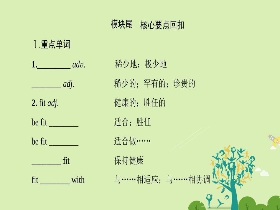 高中英语 Module 1 Our Body and Healthy Habits模块尾 核心要点回扣课件 外研版必修2 课件_第1页
