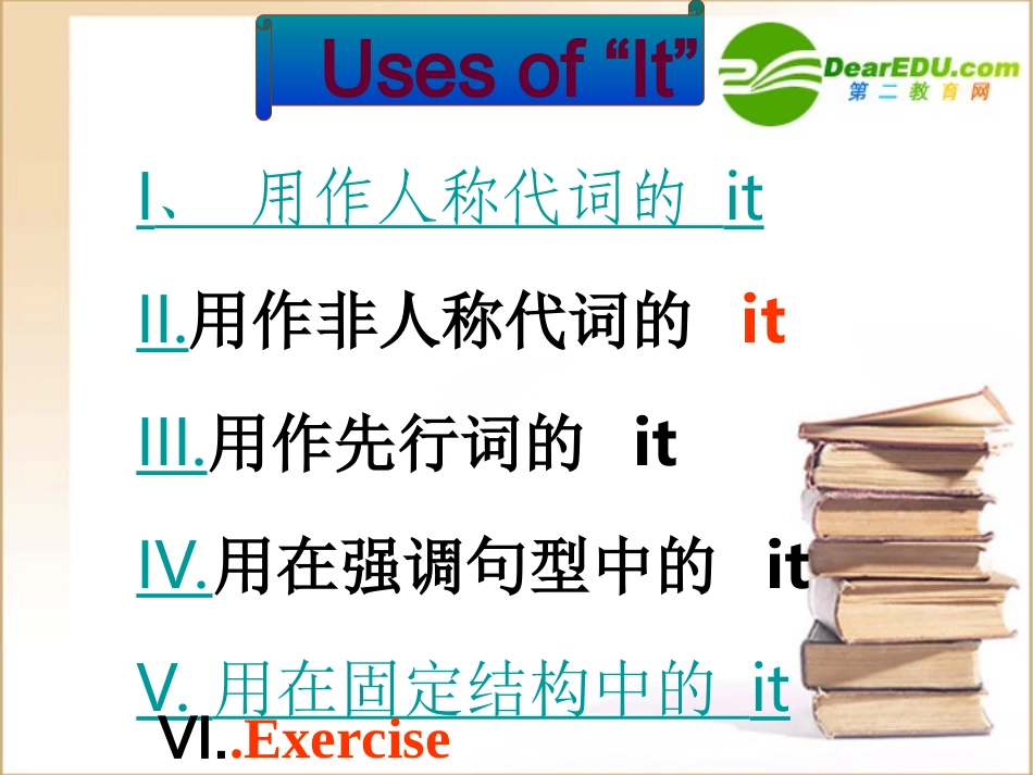 高中英语 IT的用法及练习课件_第2页