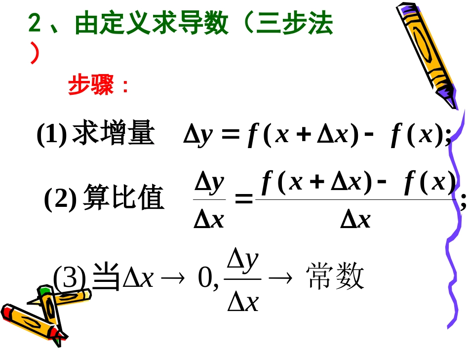 高中数学 函数的和、差、积、商的导数课件苏教版选修1-1 课件_第3页