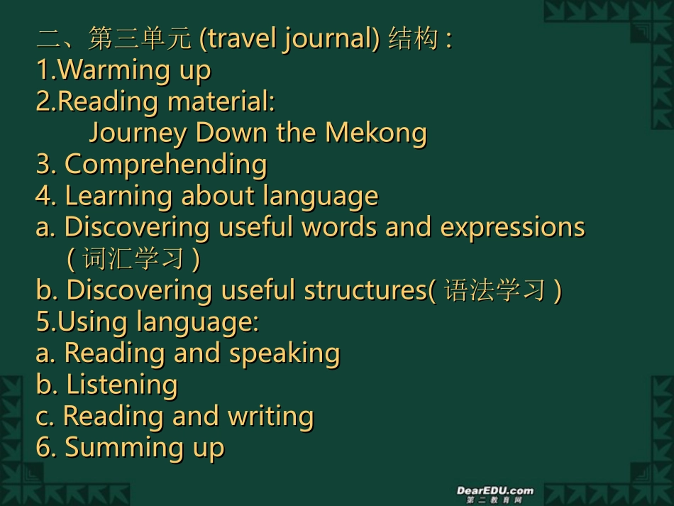 高中必修1Unit3说课课件 新课标 人教版 课件_第2页