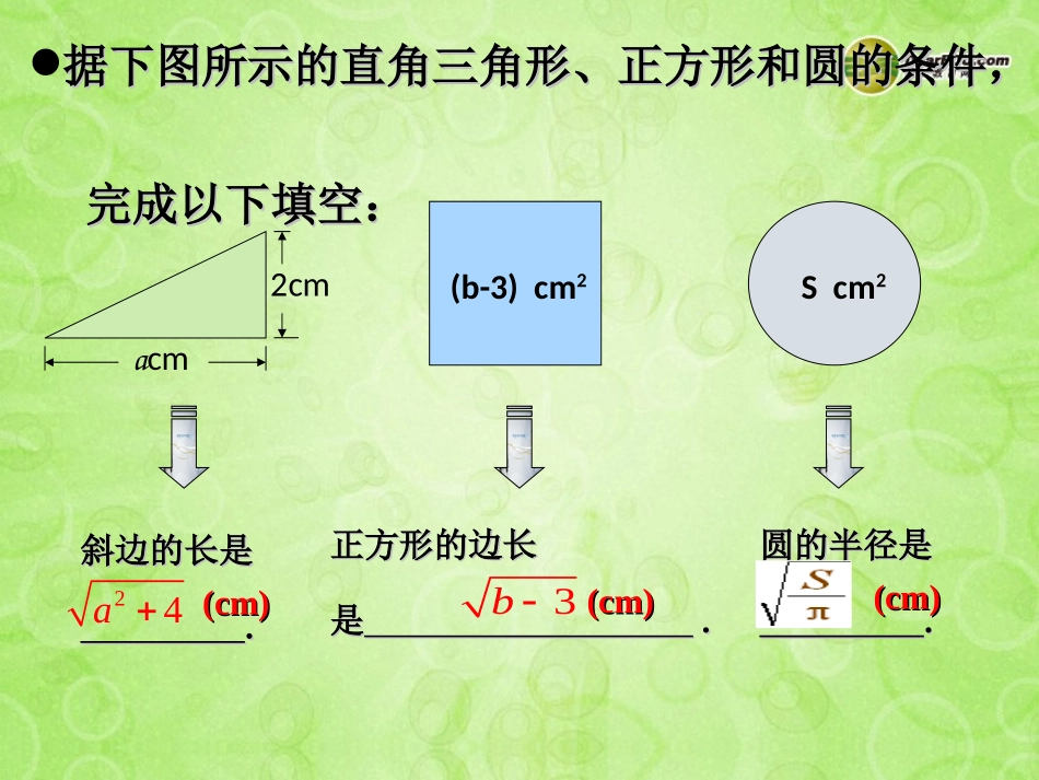 浙江省泰顺县罗阳二中八年级数学下册 1.1.1 二次根式课件 浙教版 课件_第3页