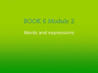 高中英语 Module 2 Words and expressions课件 外研版选修6 课件