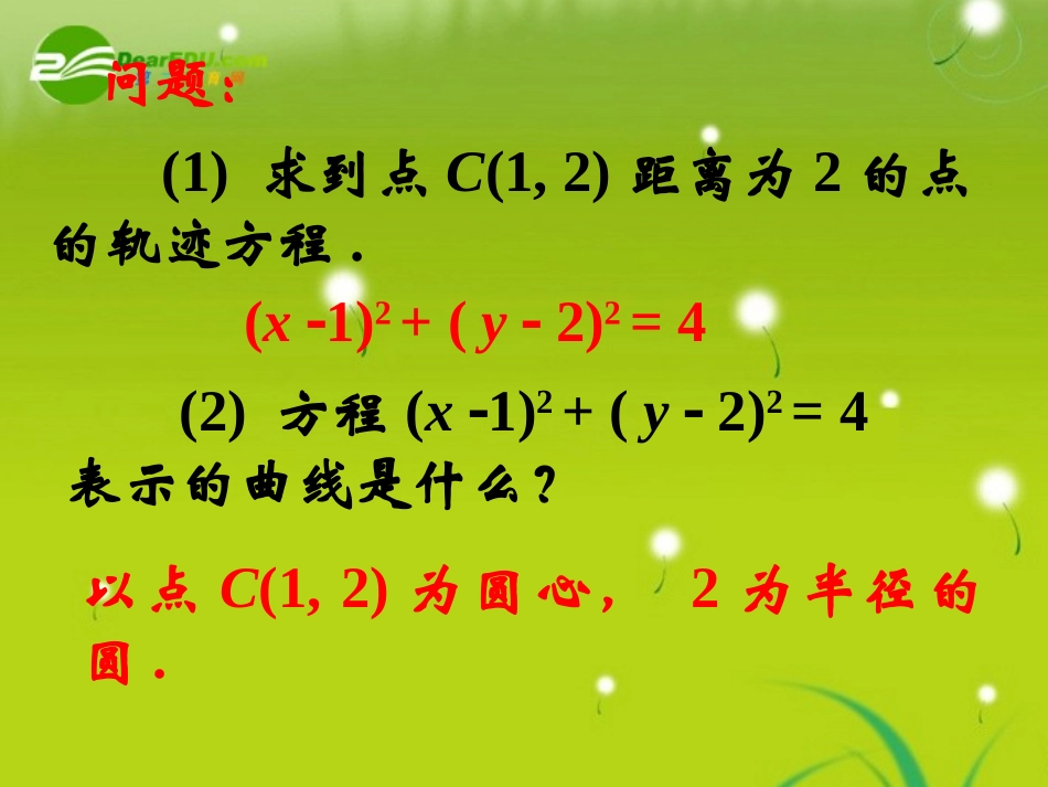 高中数学 (圆的标准方程)课件 北师大版必修2 课件_第2页