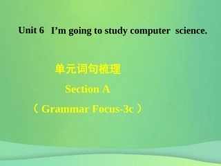 秋八年级英语上册 Unit 6 I m going to study computer science词句梳理Section A(Grammar Focus 3c)课件 (新版)人教新目标版 课件