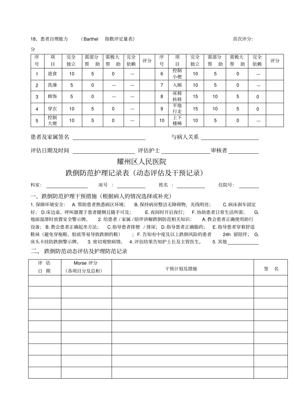 住院患者入院护理评价单及格_第3页