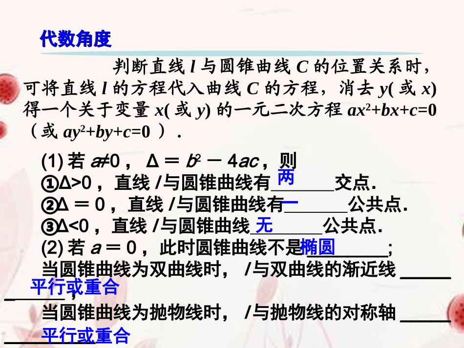 高中数学(圆锥曲线综合)课件 新人教版选修2-1 课件_第3页