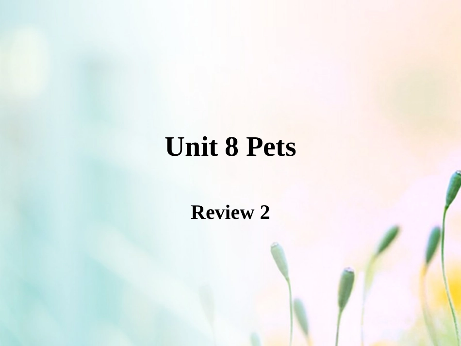 江苏省连云港市东海县七年级英语下册 Unit 8 Pets Review 2课件 (新版)牛津版 课件_第1页